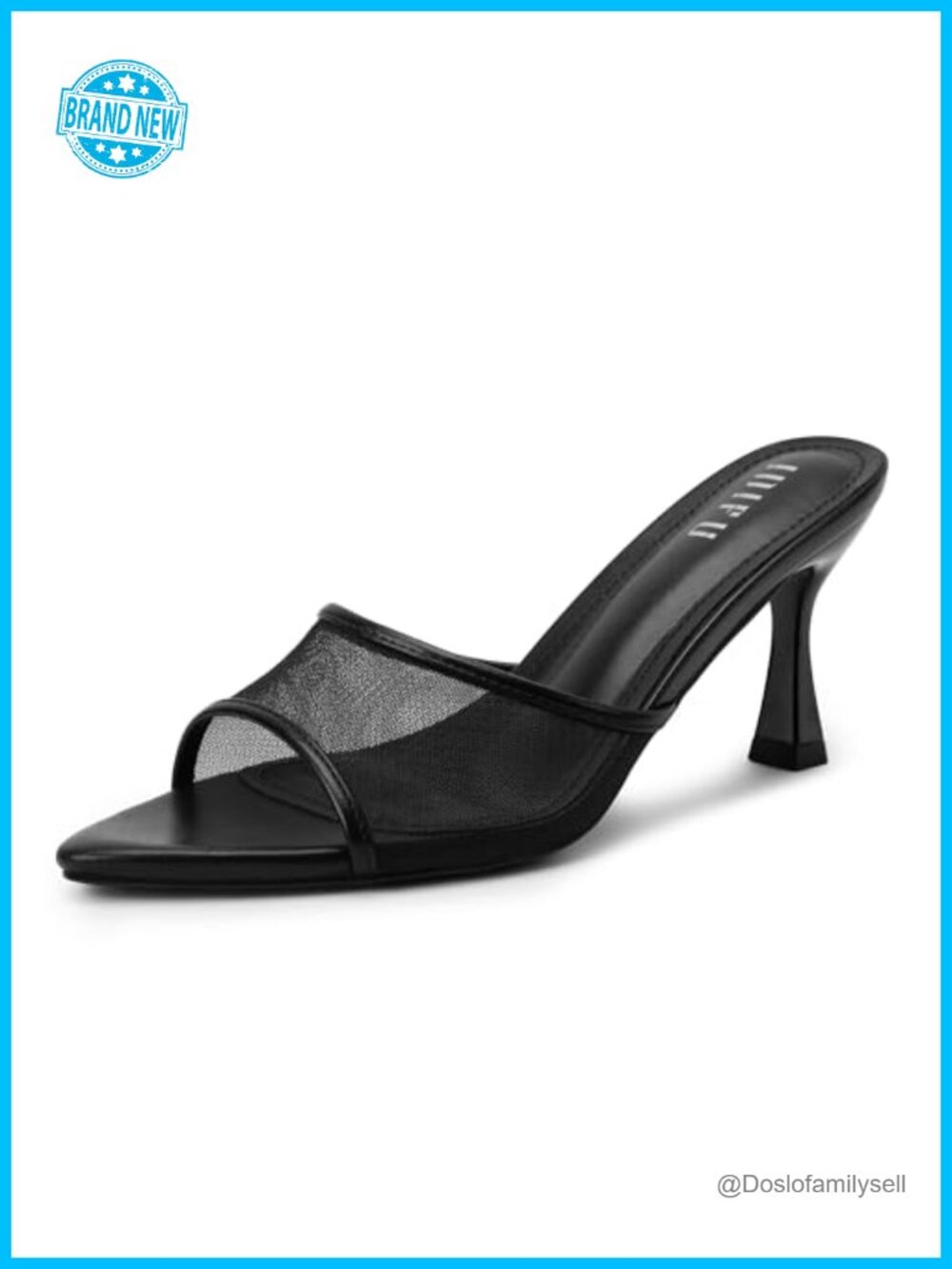 Kitten Heels Pointed Toe Slip On Comfortable Slides Heeled Sandals